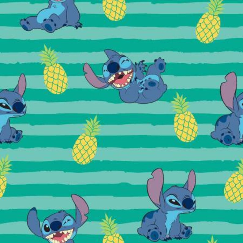 Disney Stitch Stripe Fabric Disney Quilt Fabric Lilo and Etsy