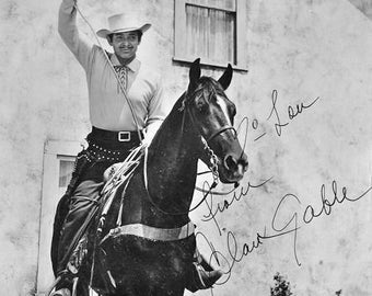 クラーク・ゲーブル直筆サイン入り写真 - 風と共に去りぬ（COA付き