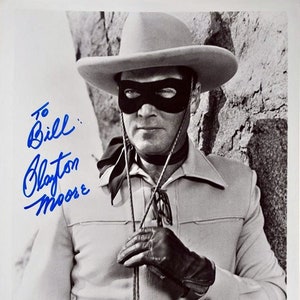 Foto assinada por Clayton Moore - The Lone Ranger - W/COA