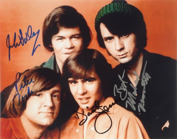 THE MONKEES（モンキーズ）の4名直筆サイン額装 モンキーズの直筆サイン入り写真4枚 - ミッキー・ドレンツ、マイケル