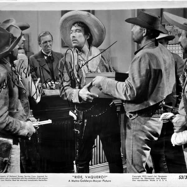 Anthony Quinn Signed Photo - Ride, Vaquero! - W/COA