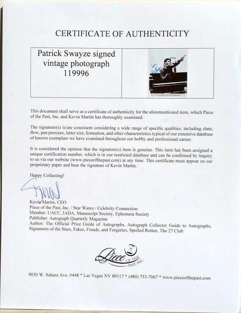 PATRICK SWAYZE signed autographed couch potato COA hologram main image 1