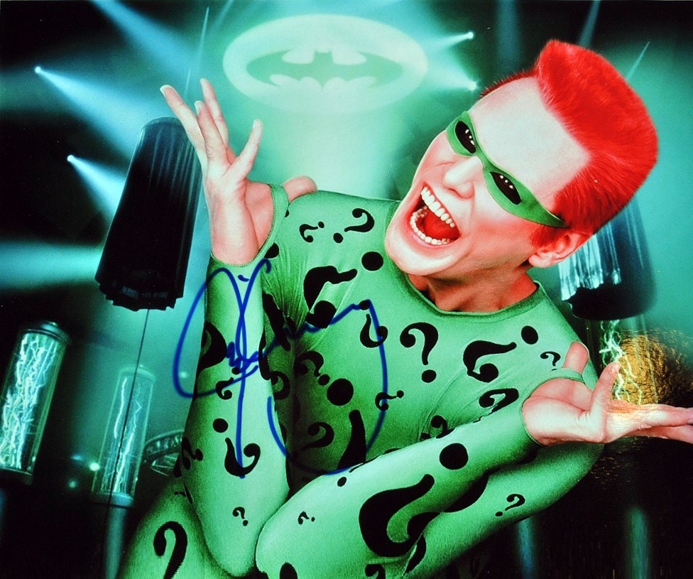 ジム・キャリー直筆サイン入り写真 - リドラー - バットマン