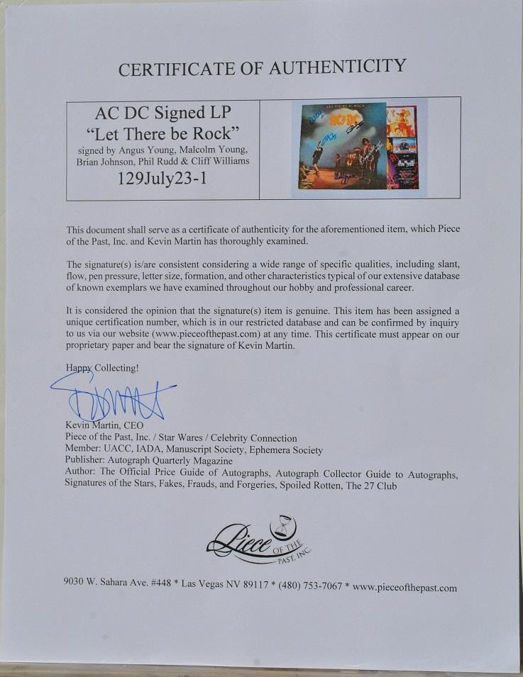 AC/DC Signed Vinyl Album X5 – Let There Be Rock - Angus