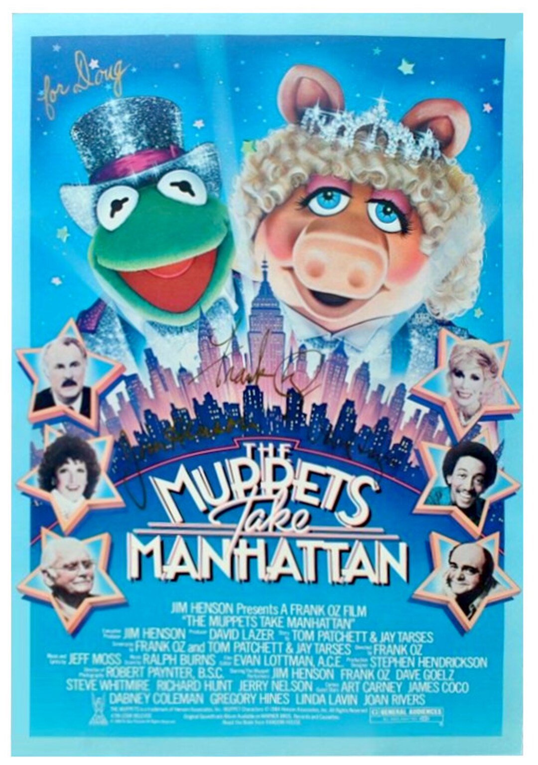 The Muppets Take Manhattan Framed Poster Signed X3 - Jim