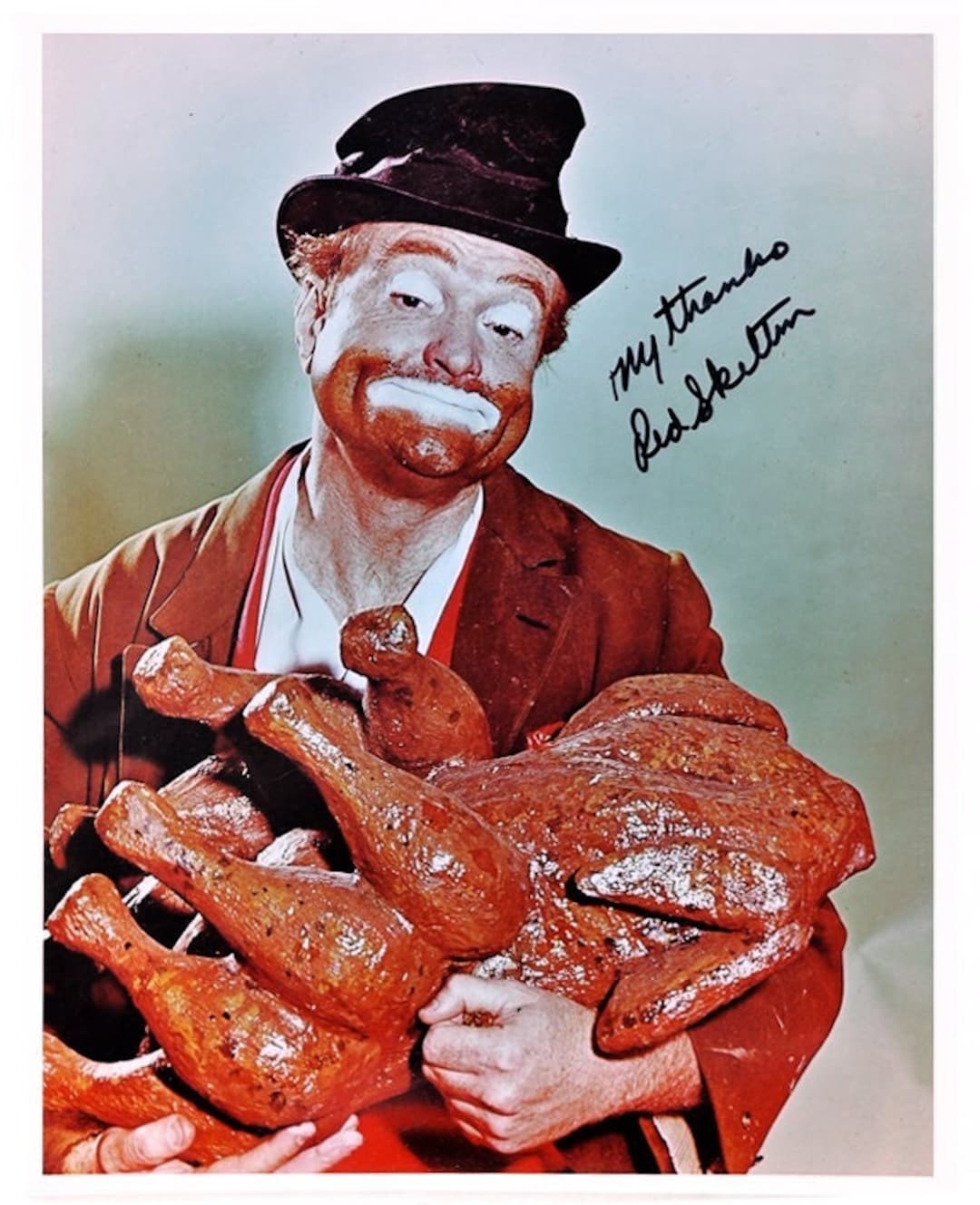 Red Skelton 直筆サインカード Red Skelton Signed Photo - the Clown - W/COA - Etsy