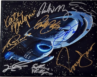 STAR TREK CAST signed autographed photo spaceship COA Hologram main image 1