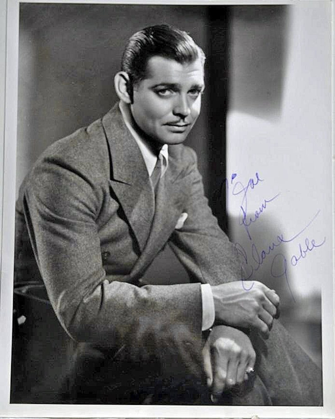 Clark Gable （クラークゲーブル）直筆サイン（鑑定書付き） クラーク・ゲーブル自筆サイン入ブロマイド Clark Gable