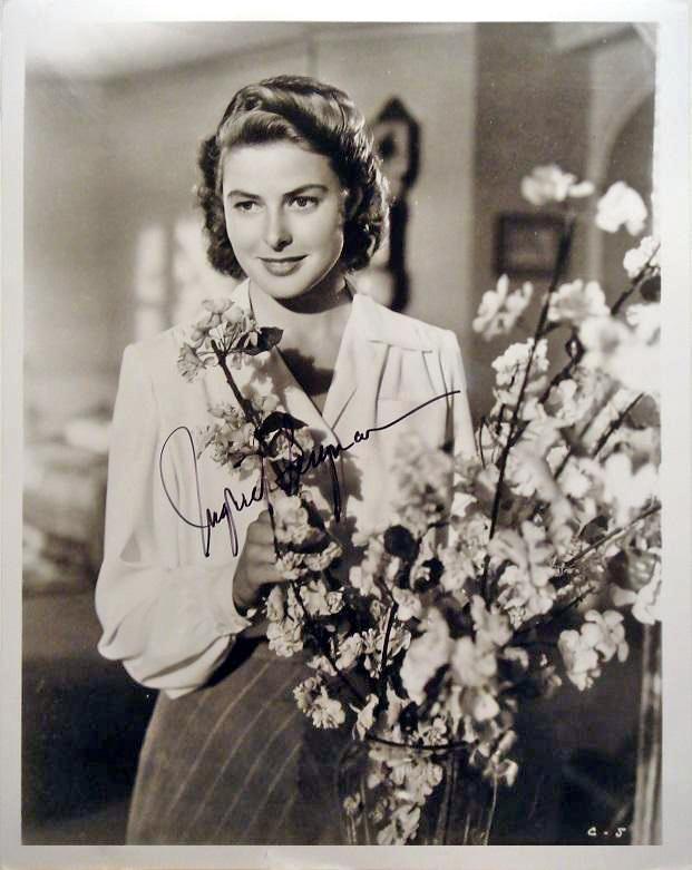 イングリッドバーグマンとハンフリーボガート直筆サイン入り写真