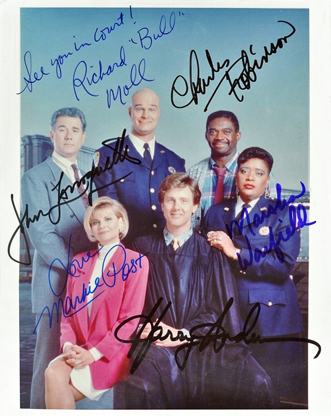 Night Court Cast Signed Photo X6 Harry Anderson John Etsy