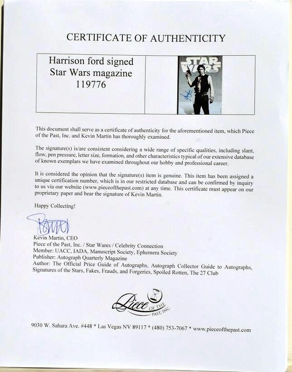 ハリソン・フォード直筆サイン入り雑誌 - スター・ウォーズ