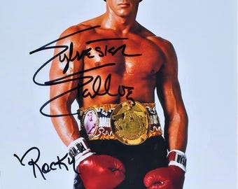 シルベスター・スタローン 直筆サイン入り写真 - ロッキー3 - 11x14