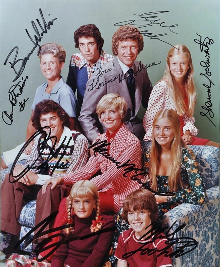 Brady Bunch Cast Signed Photo X9 Florence Henderson, Sherwood Schwartz