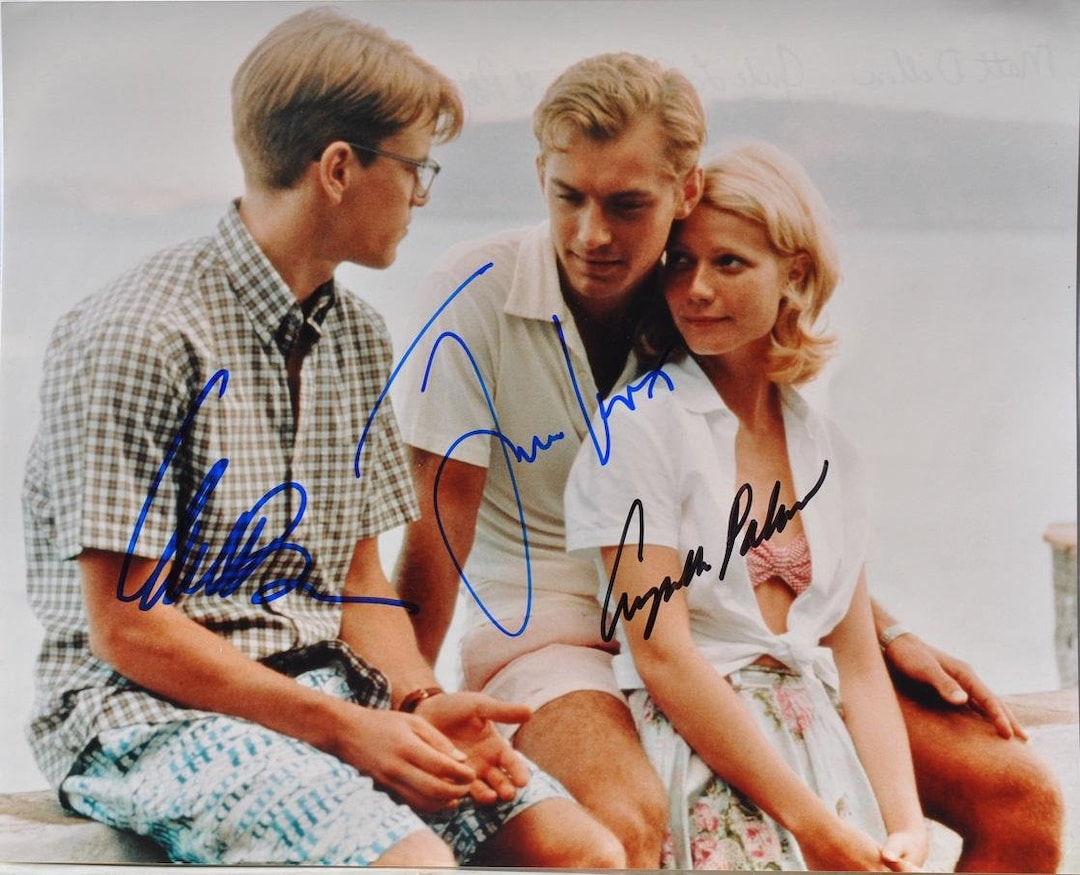 The Talented Mr. Ripley Cast Signed Photo X3 Matt Damon, Gweneth