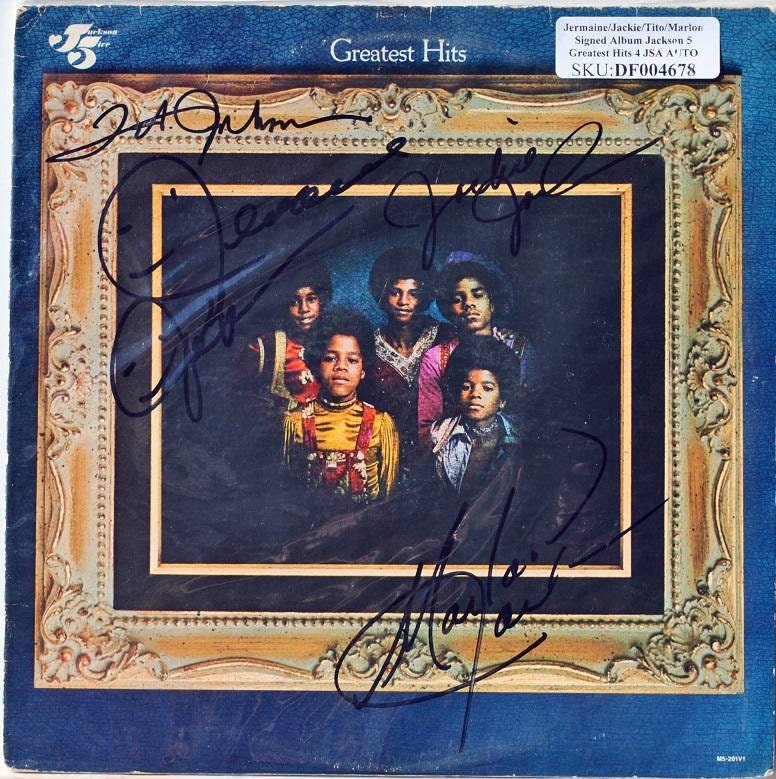 Jackson Five - Greatest Hits Signed Album X4 - Jermaine