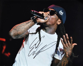 Foto firmada por Lil Wayne: Dwayne Michael Carter Jr., rapero. 28 x 35 cm con certificado de autenticidad.