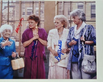 Golden Girls Cast Signed Photo X4 - Beatrice Arthur, Betty White, Rue McClanahan, Estelle Getty W/COA
