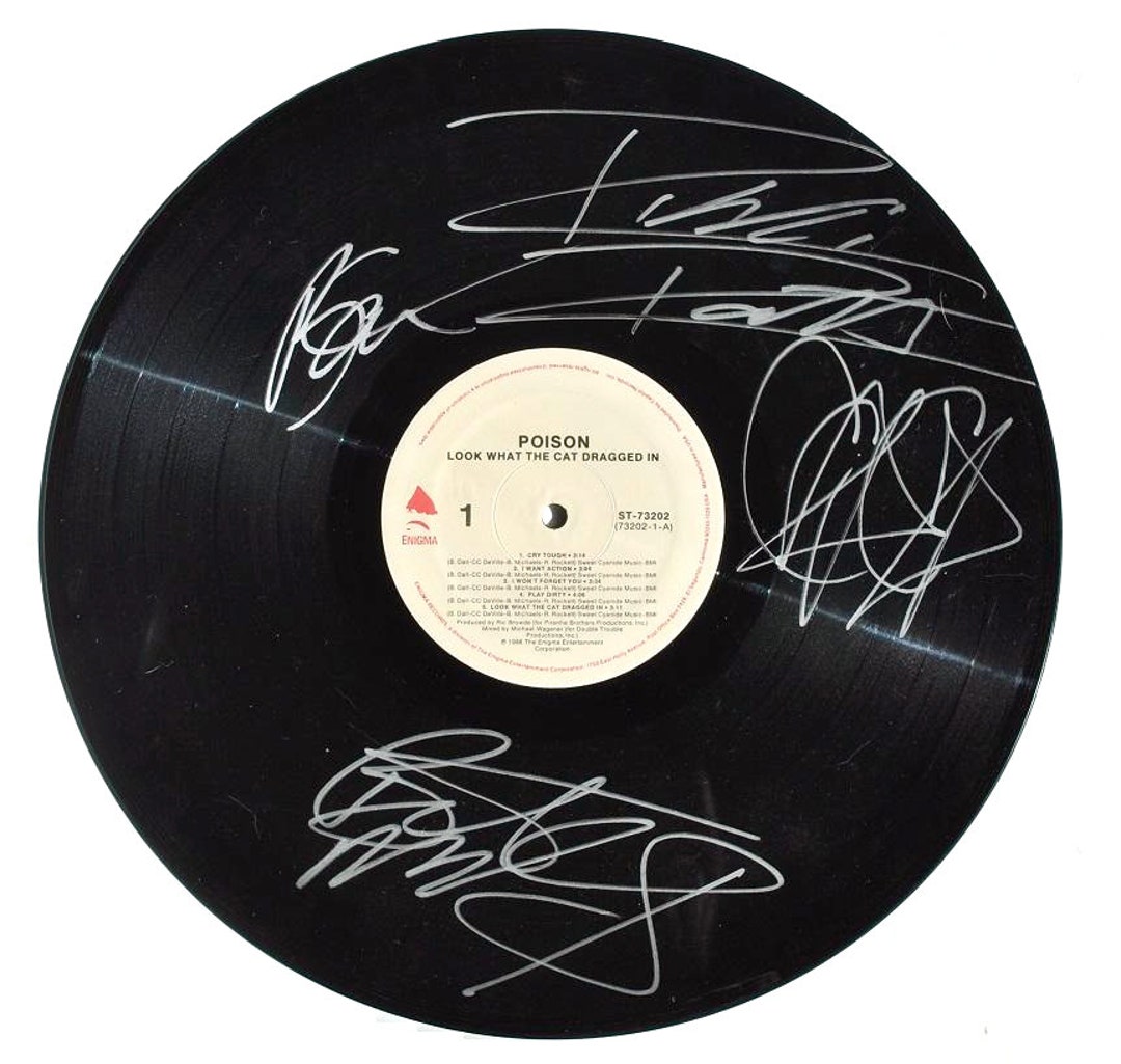 Poison – Look What the Cat Dragged in - Signed Vinyl Album X4