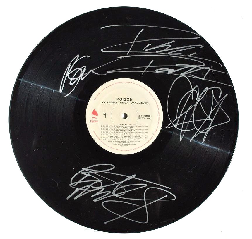 Poison – Look What the Cat Dragged in - Signed Vinyl Album X4