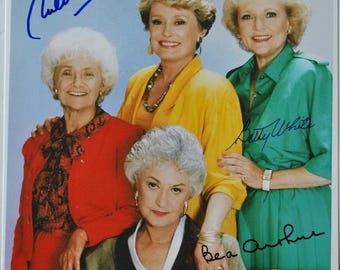 Golden Girls Cast Signed Photo X3 - Beatrice Arthur, Betty White, Rue McClanahan W/COA