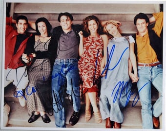 Friends Cast Signed Photo X6 - Jennifer Aniston, Courteney Cox, Lisa Kudrow, Matt Leblanc, Matthew Perry, David Schwimmer W/COA