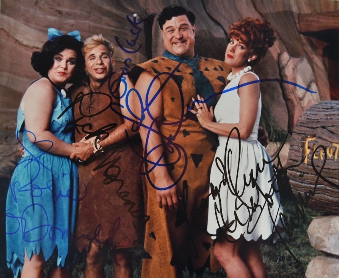 The Flintstones Cast Signed Photo X4 John Goodman Rick Etsy