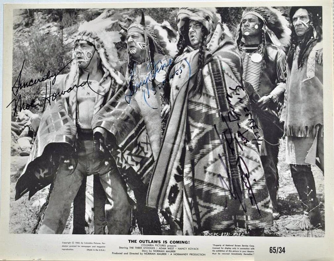 Stouge The Three Stooges Signed Photo X3 - Moe Howard, Larry Fine, Joe Derita ...