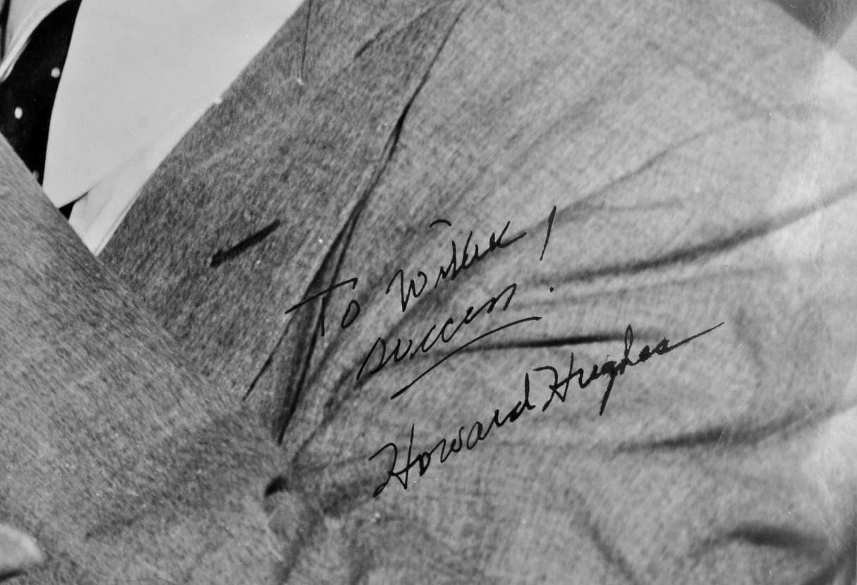 ハワード・ヒューズ直筆サイン入り写真 – 成功への道（COA付き