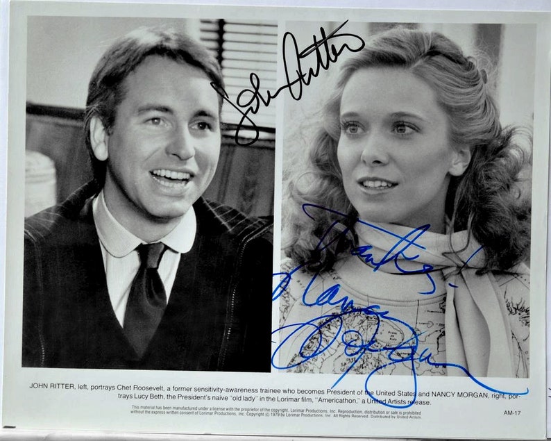 John Ritter & Nancy Morgan Signed Photo - Americathon W/COA - Etsy