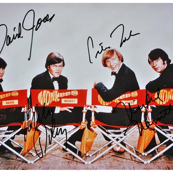 The Monkees Photo X4 - Micky Dolenz, Michael Nesmith, Peter Tork And Davy Jones W/COA