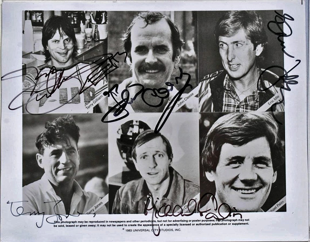 Monty python cast signed photo x5 john cleese terry gilliam eric