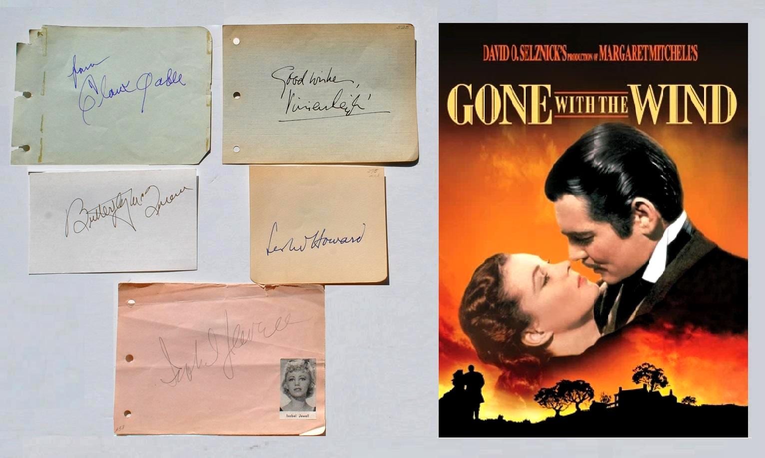 ヴィヴィアン・リーとクラーク・ゲーブル直筆サイン入り写真… 風と共に去りぬ 直筆サイン入り 13枚組 – クラーク・ゲーブル