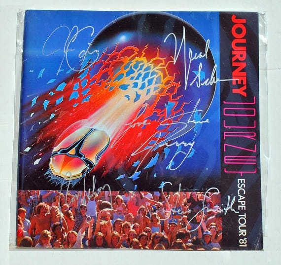 1981 JOURNEY ESCAPE ツアー サンフランシスコ コンサート T Journey - Escape 81 Tour Signed Program X5 - Steve Perry, Neal