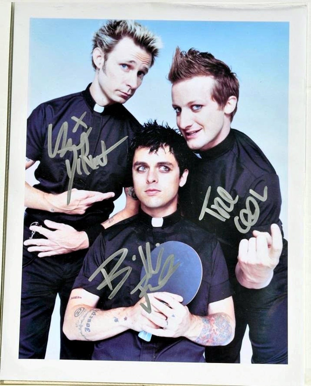 Green Day Signed Photo X3 – Billie Joe Armstrong, Tre Cool, Mike