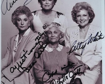 Golden Girls Cast Signed Photo X4 - Beatrice Arthur, Betty White, Rue McClanahan, Estelle Getty W/COA