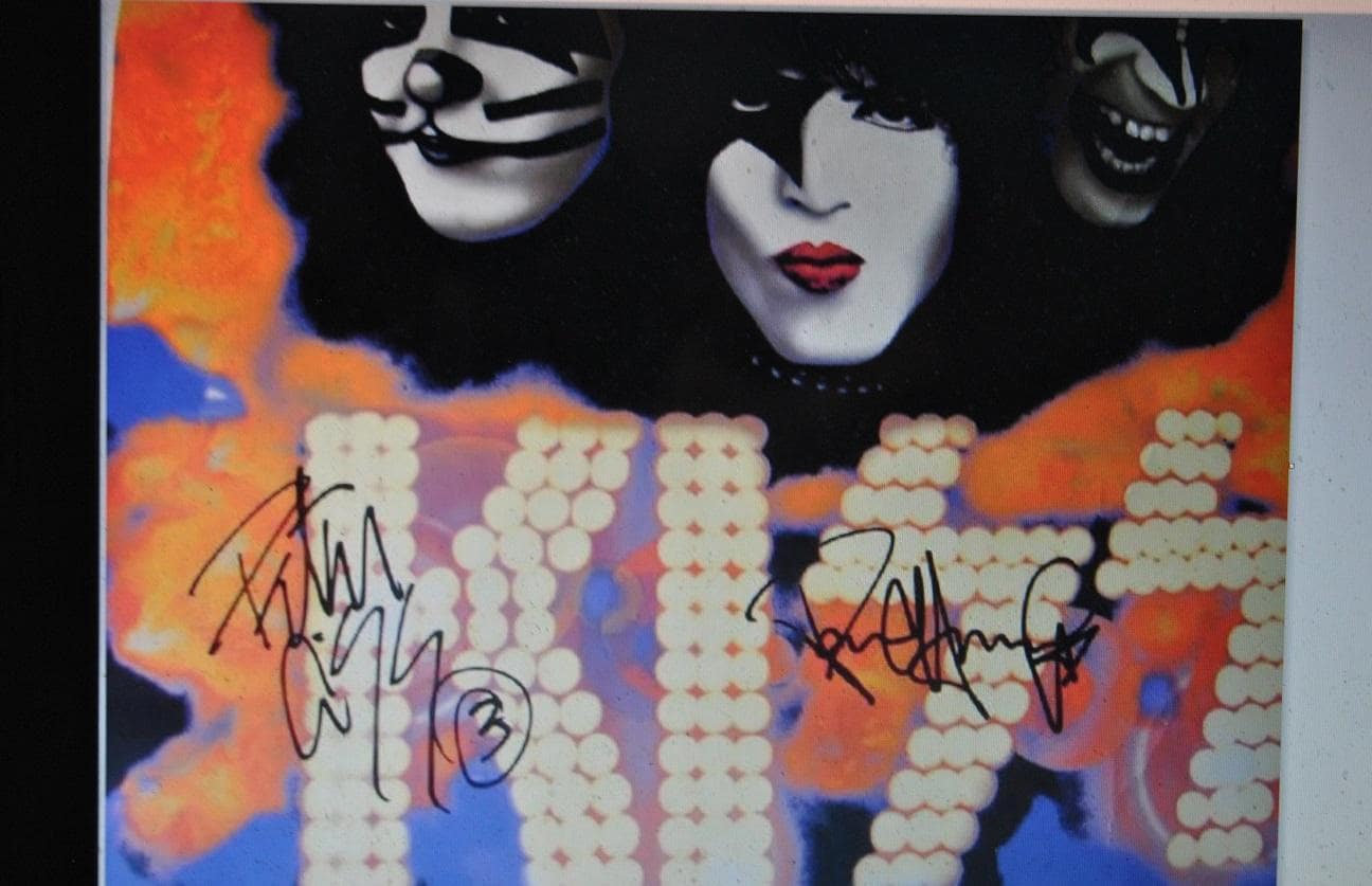 KISS Band Signed 1995 - 23”X35” Black Light Velvet Poster X4