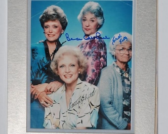 Golden Girls Cast Signed Matted Photo X4 - Beatrice Arthur, Betty White, Rue McClanahan, Estelle Getty 11"X 14" W/COA