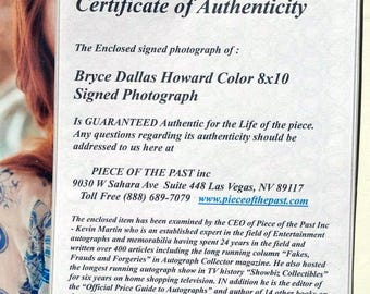 ブライス・ダラス・ハワード直筆サイン入り写真 - 鑑定書付き - Etsy 日本