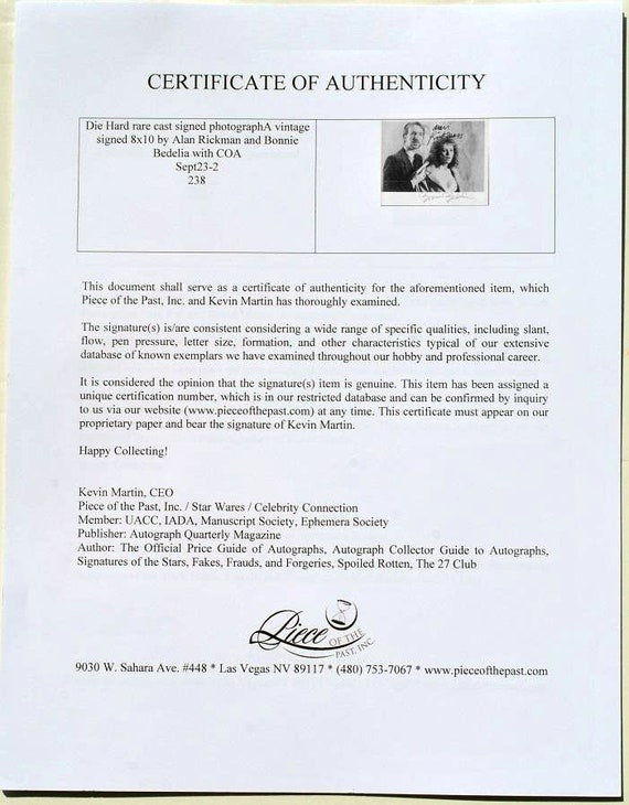 ハリー・ポッター アラン・リックマン 直筆サイン入り写真 保証書付 h2
