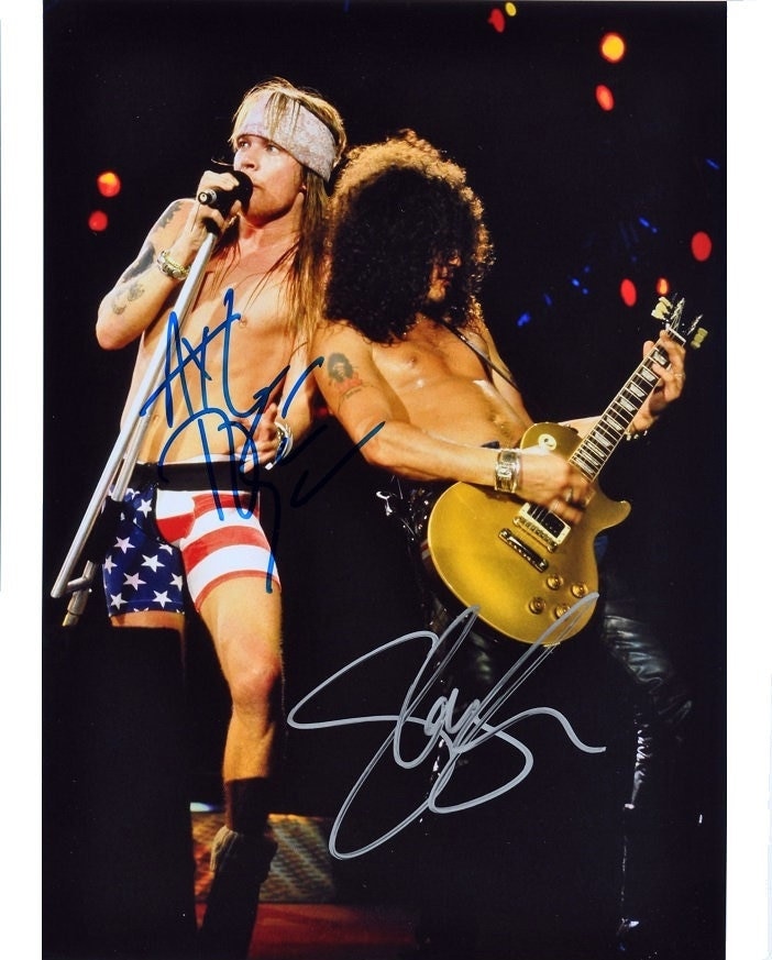 Slash Guns & Roses Signed Autographed 8x11 Mag Page Photo