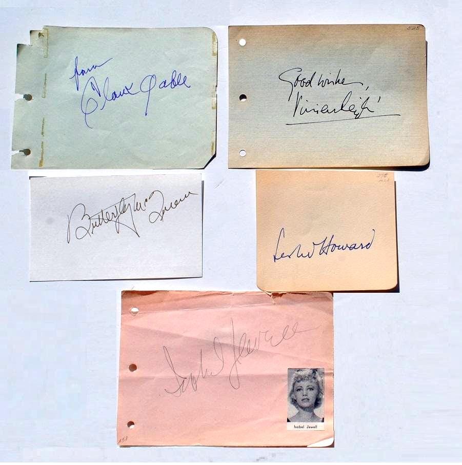 ヴィヴィアン・リーとクラーク・ゲーブル直筆サイン入り写真… 風と共に去りぬ 直筆サイン入り 13枚組 – クラーク・ゲーブル