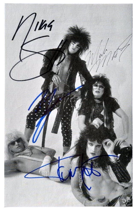 Motley Crue Signed Photo X4 - Nikki Sixx, Mick Mars, Vince Neil