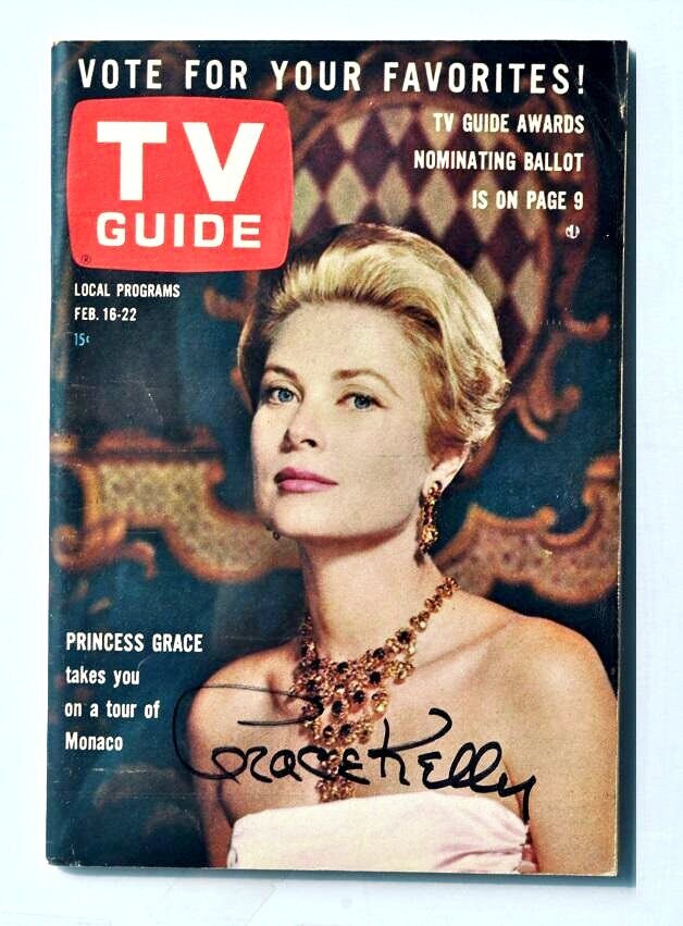 Grace Kelly Signed Tv Guide Magazine Feb. 16-22, 1963