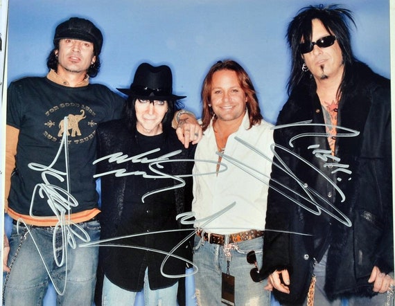 Motley Crue Signed Photo X4 - Nikki Sixx, Mick Mars, Vince Neil