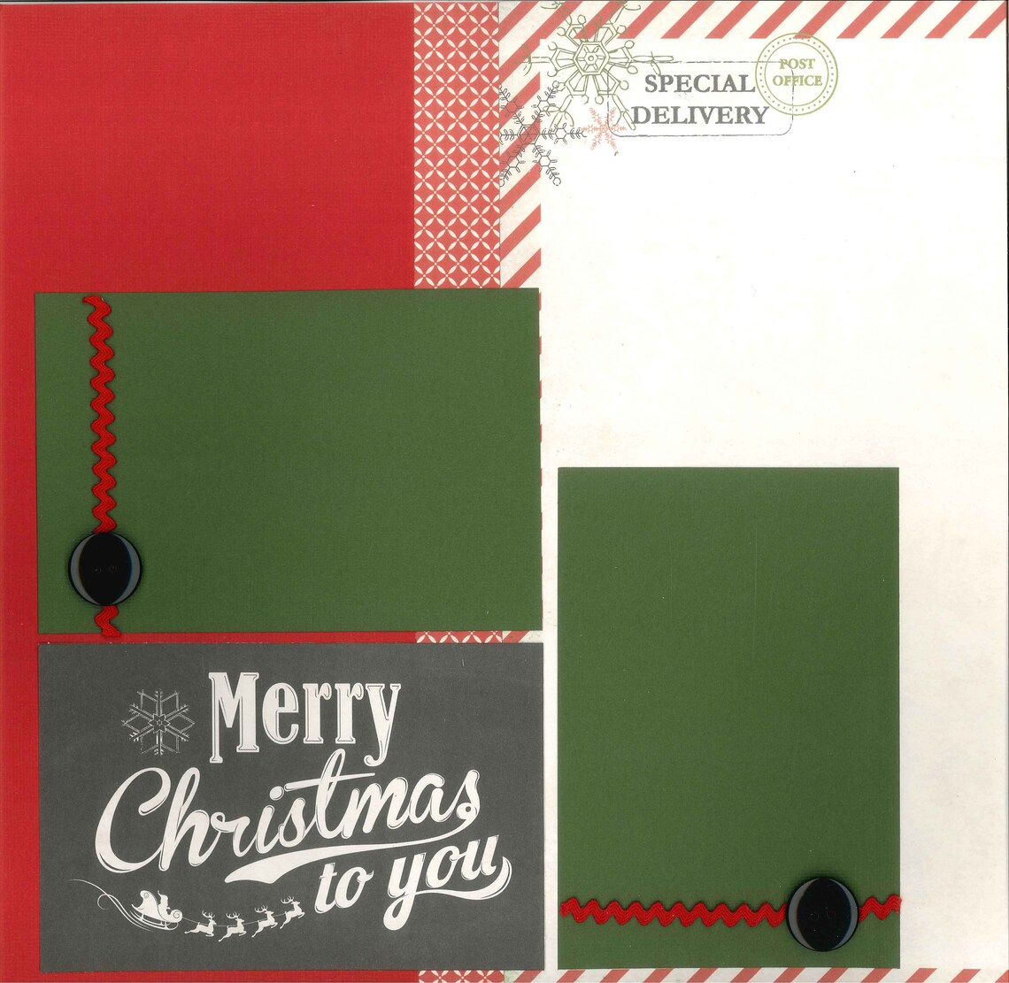 12x12 SPECIAL DELIVERY Scrapbook Page Kit Premade Scrapbook Etsy