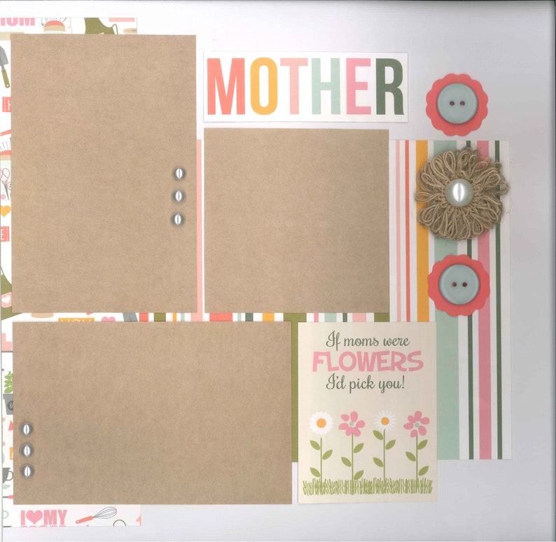 12x12 MOTHER scrapbook page kit premade scrapbook kit 12x12 Etsy
