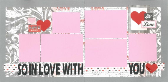 12x12 SO IN LOVE with you scrapbook page kit 12x12 premade | Etsy