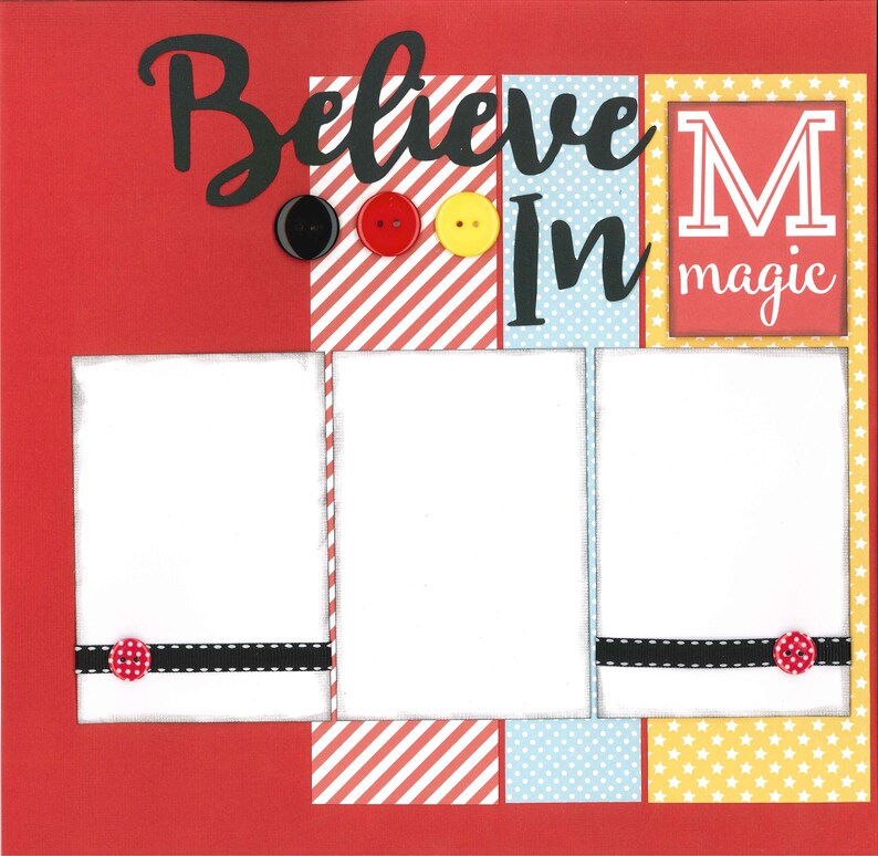 12x12 BELIEVE IN MAGIC scrapbook page kit disney scrapbook Etsy