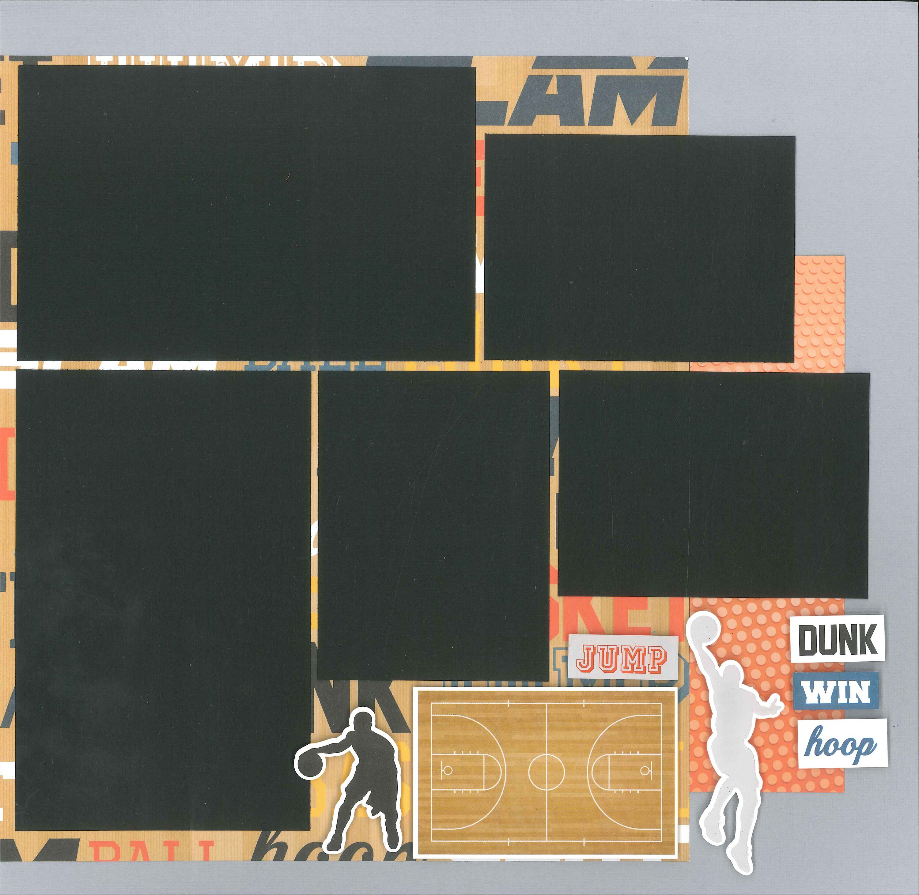 12x12 BASKETBALL Scrapbook Page Kit Premade Scrapbook Kit Etsy