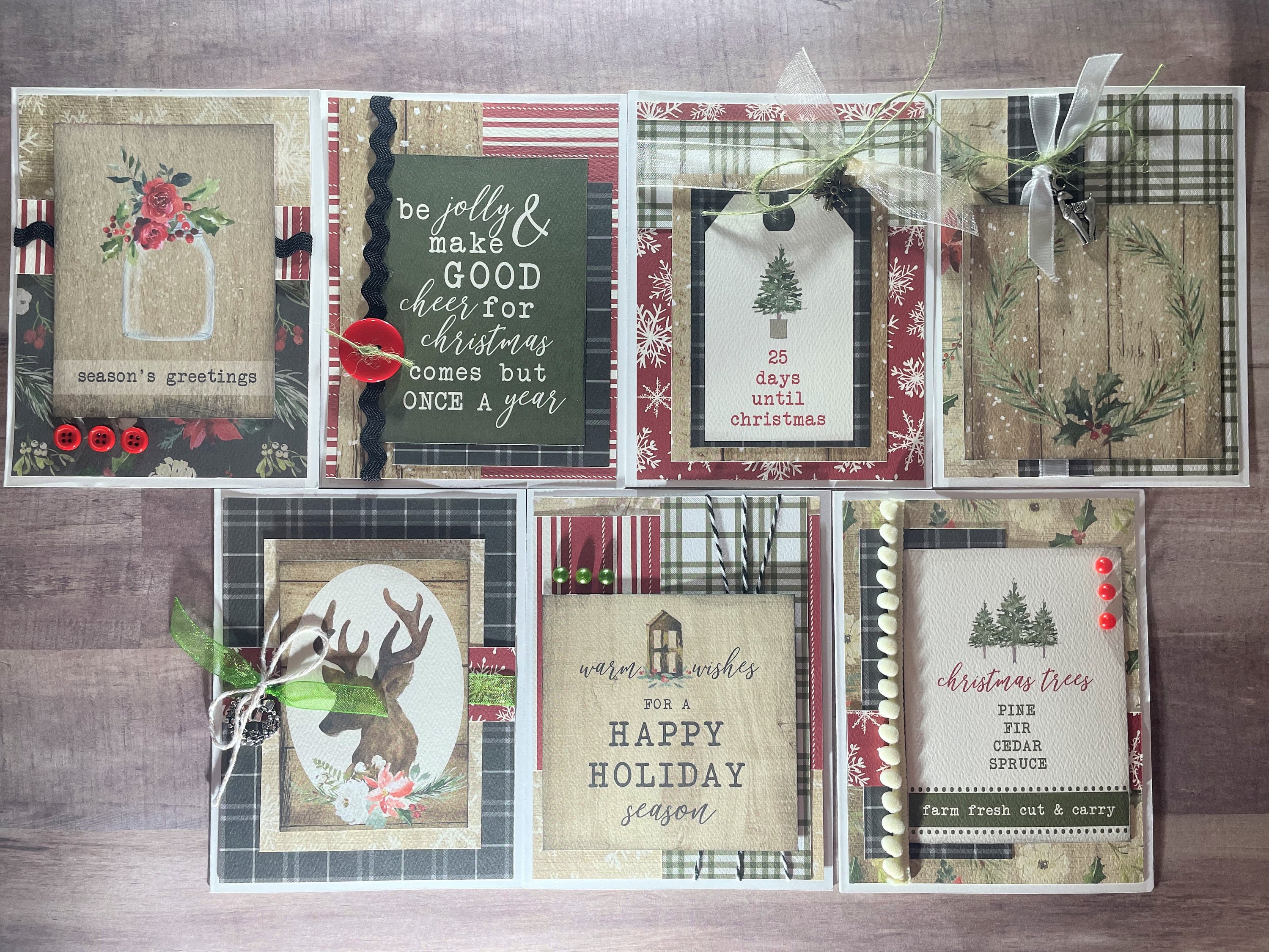 CHRISTMAS Card kits Christmas cards Premade Cards Handmade Etsy